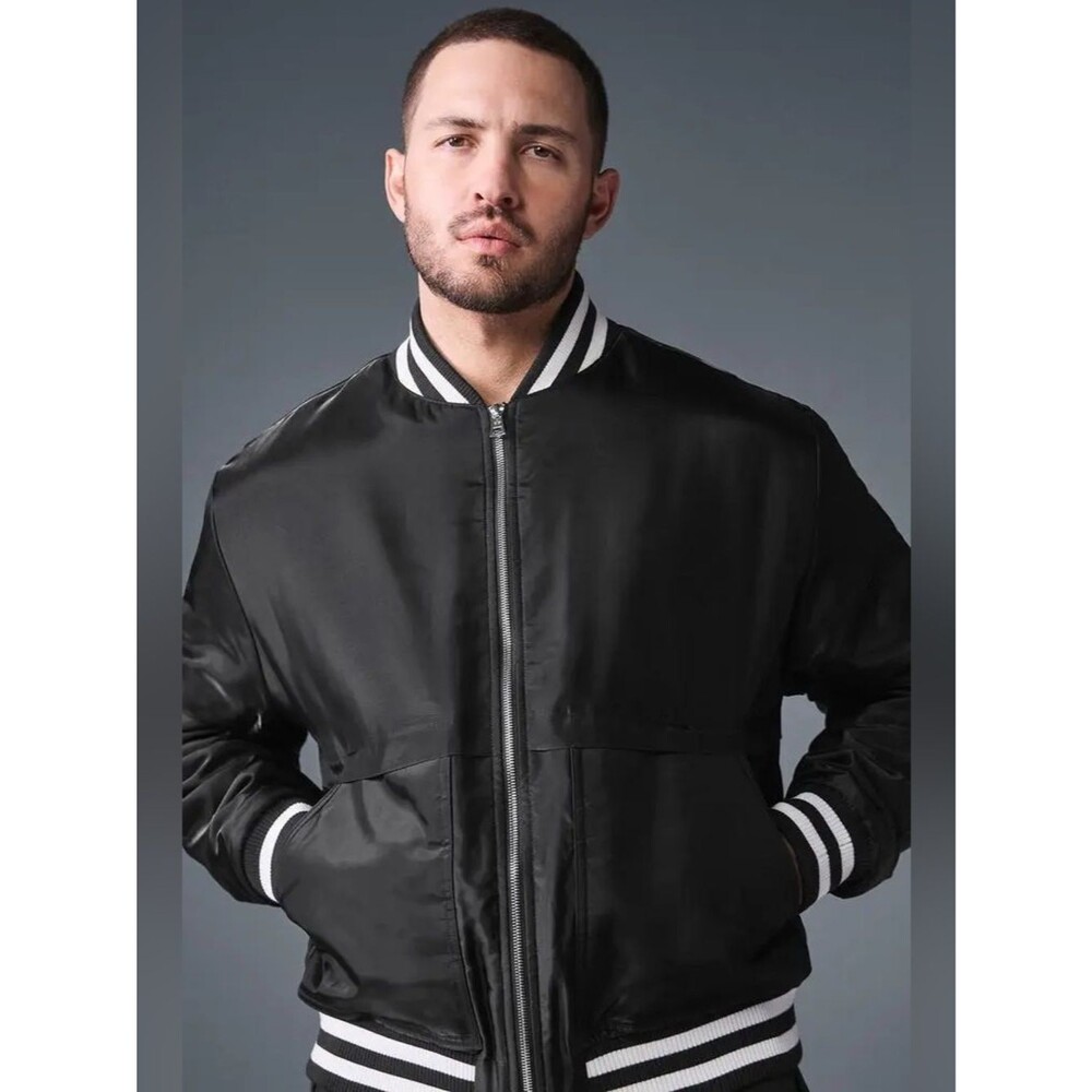 ALO Yoga Afterglow Varsity Black Women's 
Men's Unisex Bomber Jacket XL